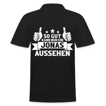 Jonas - Männer Poloshirt - Schwarz - Hinten - Kai (181cm)