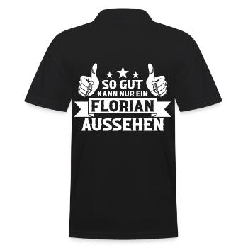 Florian - Männer Poloshirt - Schwarz - Hinten - Kai (181cm)