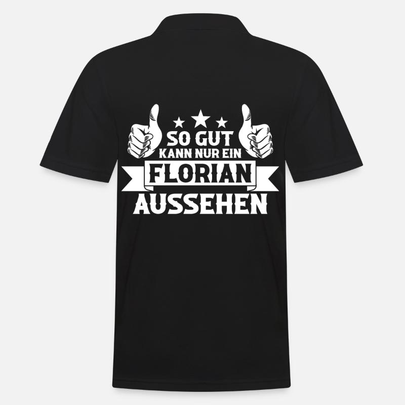 Florian - Männer Poloshirt - Schwarz