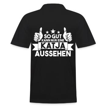 Katja - Männer Poloshirt - Schwarz - Hinten - Kai (181cm)