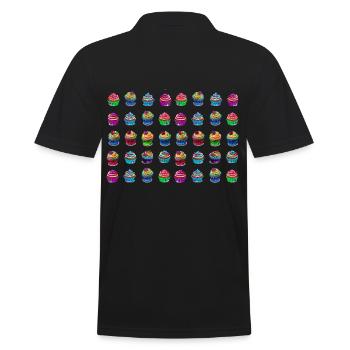 Lots of colorful muffins tartlets - Men's Polo Shirt - black - Back - Kai (181cm)