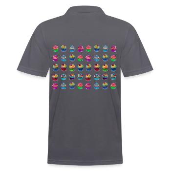 Beaucoup de tartelettes muffins colorées - Polo Homme - charbon - Dos - Nico (186cm)