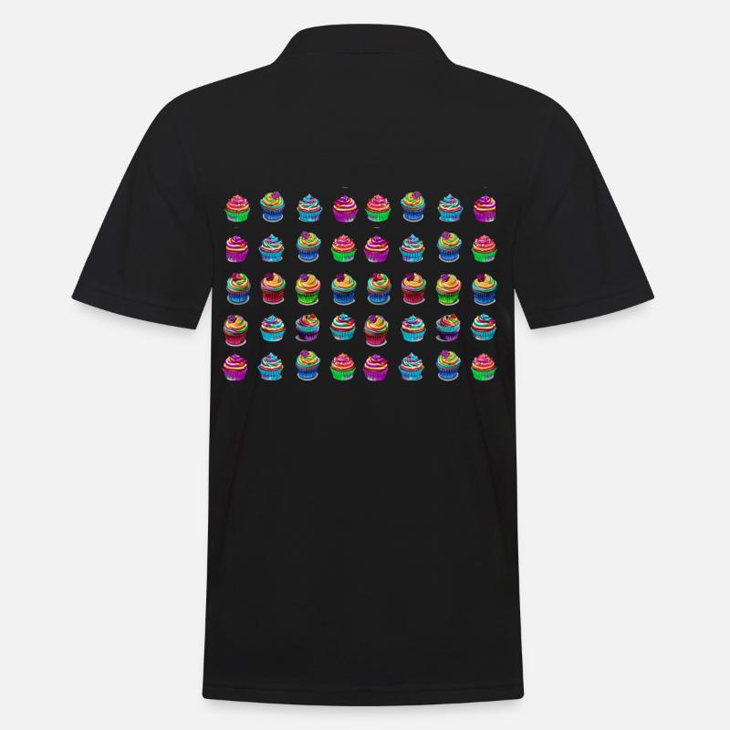 Viele bunte Muffins Törtchen - Männer Poloshirt - Schwarz