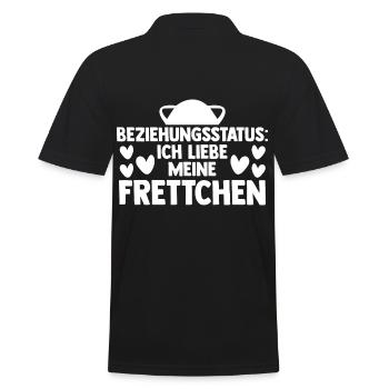 Beziehungsstatus Ich liebe meine Frettchen - Männer Poloshirt - Schwarz - Hinten - Kai (181cm)