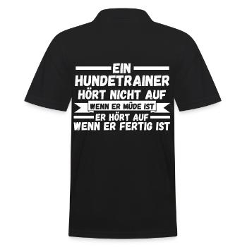 Hundetraining Hund Hundeschule Hundetrainer - Männer Poloshirt - Schwarz - Hinten - Kai (181cm)