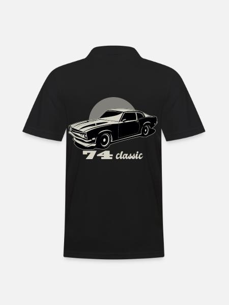 74 classic muscle car voiture - Polo Homme - noir
