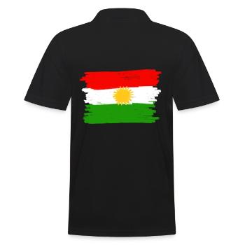 Kurdistan Flagge - Männer Poloshirt - Schwarz - Hinten - Kai (181cm)