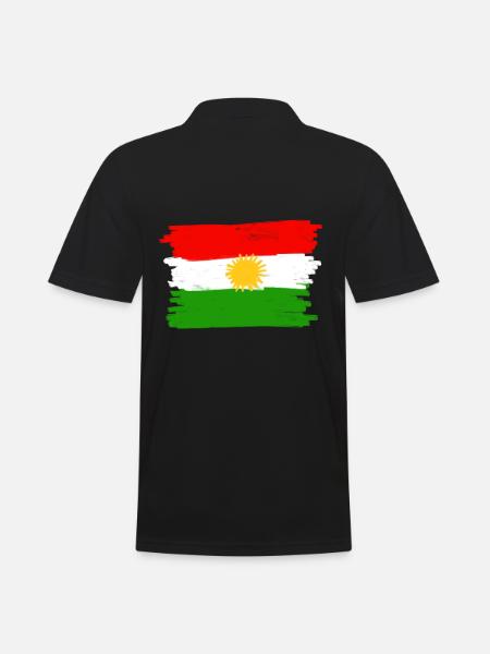 Kurdistan Flagge - Männer Poloshirt - Schwarz
