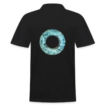 Blue Iris - Männer Poloshirt - Schwarz - Hinten - Kai (181cm)