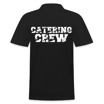 Catering Crew Team Uniform Restaurant Mitarbeiter - Männer Poloshirt - Schwarz - Hinten - Kai (181cm)