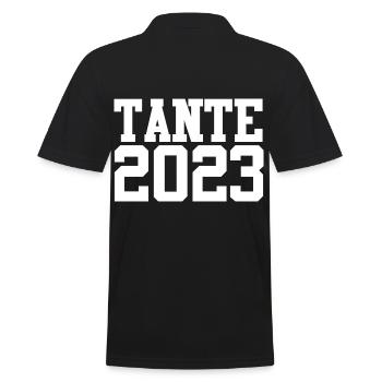 Tante 2023 Schwangerschaft Schwanger Werdende Tant - Männer Poloshirt - Schwarz - Hinten - Kai (181cm)