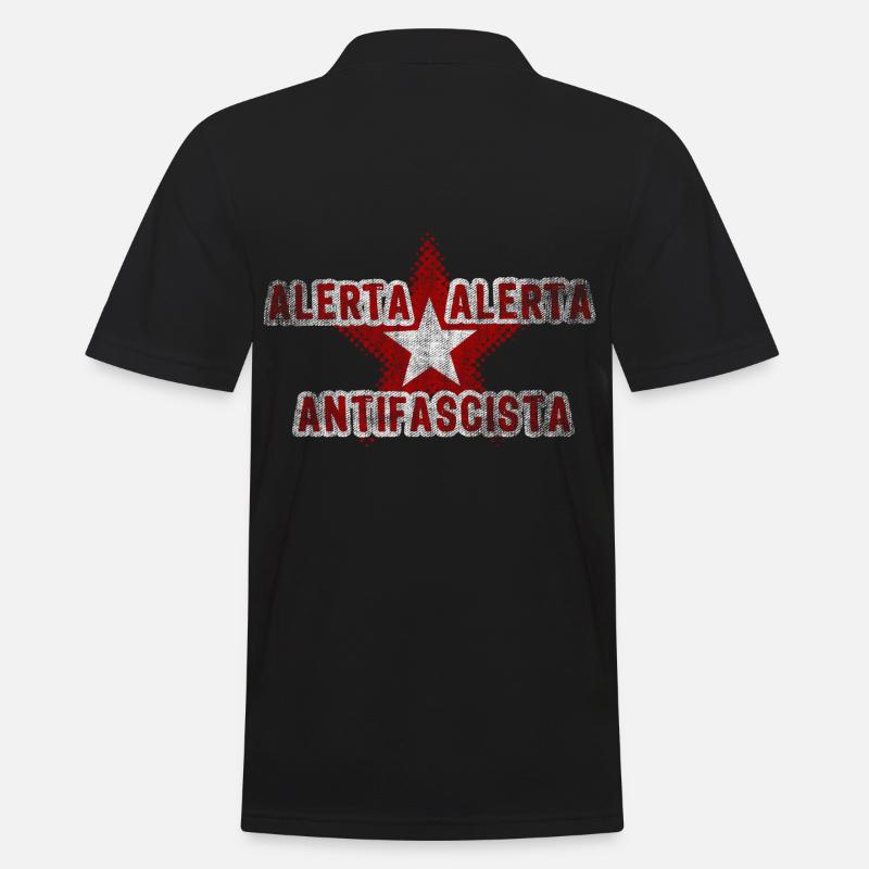 Spruch Stern Antifa - Männer Poloshirt - Schwarz
