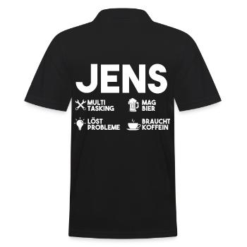Jens - Männer Poloshirt - Schwarz - Hinten - Kai (181cm)