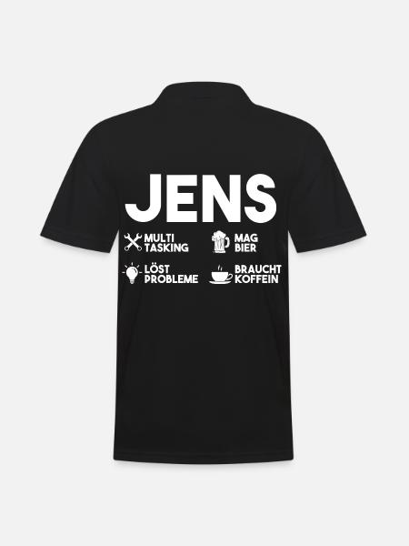 Jens - Männer Poloshirt - Schwarz