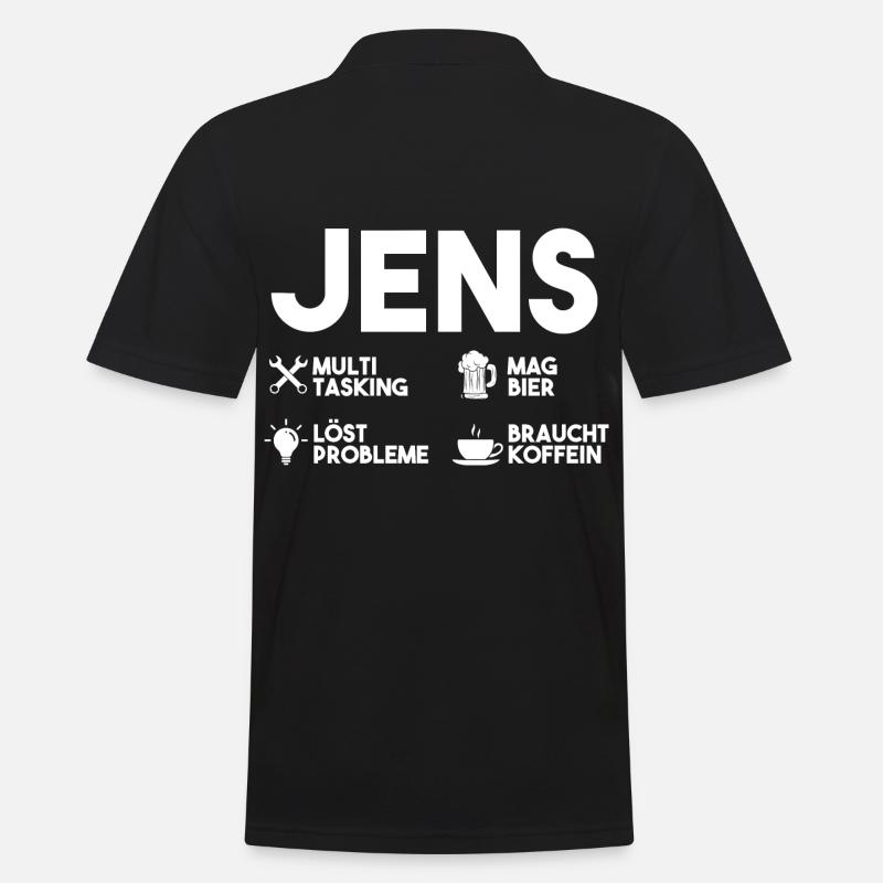 Jens - Männer Poloshirt - Schwarz