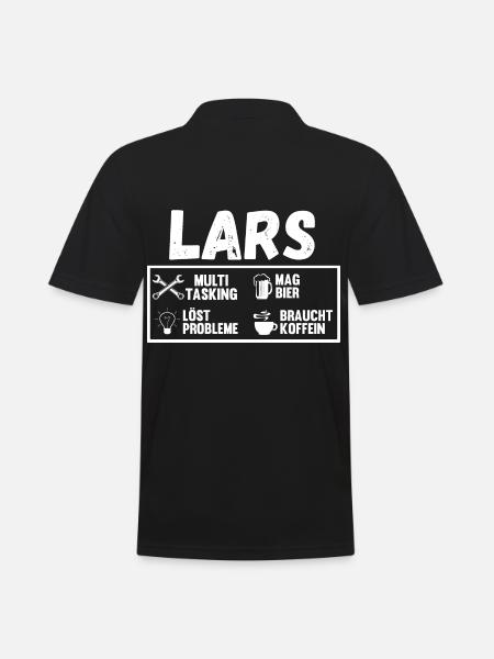 Lars - Männer Poloshirt - Schwarz