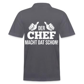 Arbeit Kollegen Büro Teamleiter Führungskraft Chef - Männer Poloshirt - Anthrazit - Hinten - Nico (186cm)