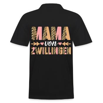 Mutter Mama von Zwillingen Zwillingsmama - Männer Poloshirt - Schwarz - Hinten - Kai (181cm)