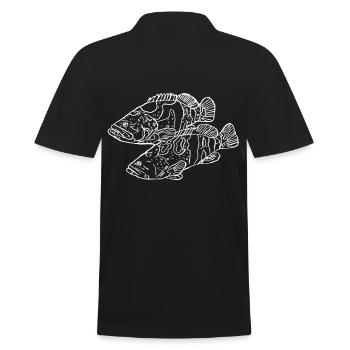 Zackenbarsch weiß - Männer Poloshirt - Schwarz - Hinten - Kai (181cm)