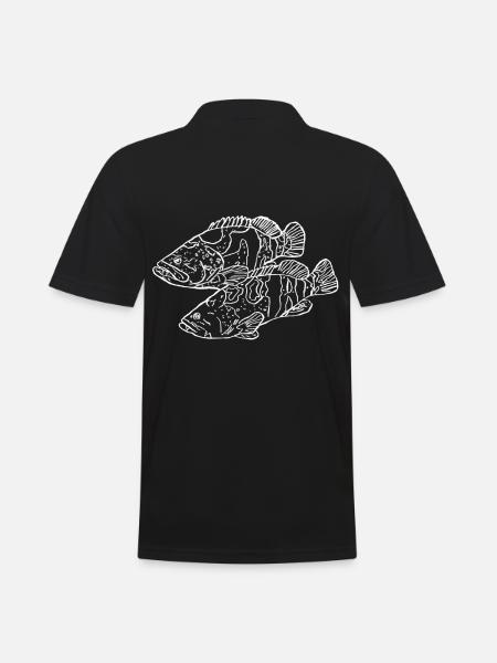 Zackenbarsch weiß - Männer Poloshirt - Schwarz