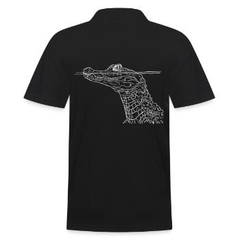 Krokodil Weiß - Männer Poloshirt - Schwarz - Hinten - Kai (181cm)