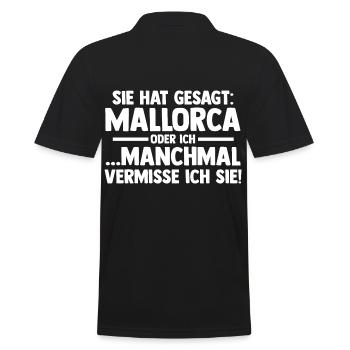 Party Urlaub Mallorca - Männer Poloshirt - Schwarz - Hinten - Kai (181cm)