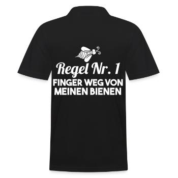 Imker Biene Bienen - Männer Poloshirt - Schwarz - Hinten - Kai (181cm)