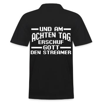 Gaming Zocken Zocker Gamer Streaming Streamer - Männer Poloshirt - Schwarz - Hinten - Kai (181cm)