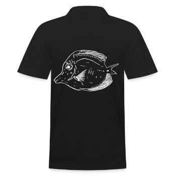 gelber Segelflossendoktorfisch weiß - Männer Poloshirt - Schwarz - Hinten - Kai (181cm)