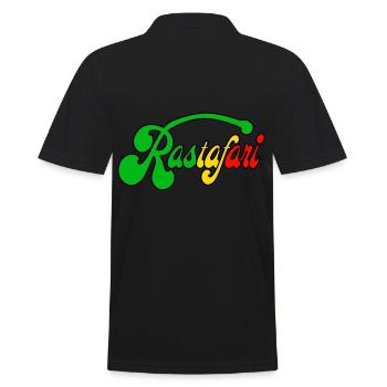 Rastafari Afrika God - Männer Poloshirt - Schwarz - Hinten - Kai (181cm)