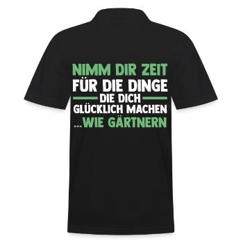 Gartenarbeit Hobbygärtner Gärtner Garten - Männer Poloshirt - Schwarz - Hinten - Kai (181cm)