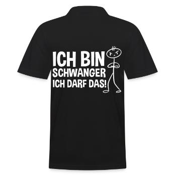 Schwangerschaft Ich Bin Schwanger Ich Darf Das - Männer Poloshirt - Schwarz - Hinten - Kai (181cm)