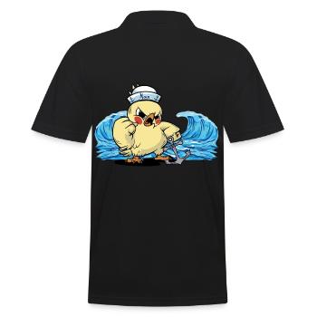 Vögel Vogel Matrose Anker Moin maritim Käpten - Männer Poloshirt - Schwarz - Hinten - Kai (181cm)