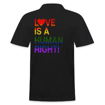 Liebe ist ein menschliches Recht - Männer Poloshirt - Schwarz - Hinten - Kai (181cm)