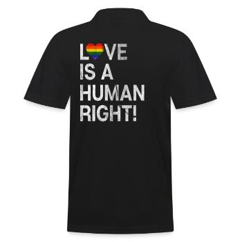 Liebe ist ein menschliches Recht - Männer Poloshirt - Schwarz - Hinten - Kai (181cm)