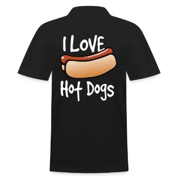 Ich liebe Hot Dogs - Männer Poloshirt - Schwarz - Hinten - Kai (181cm)