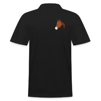 Taschen-Pferd lustige Bilder - Männer Poloshirt - Schwarz - Hinten - Kai (181cm)