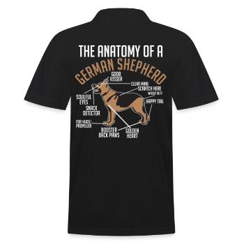 Anatomie Deutscher Schäferhund - Männer Poloshirt - Schwarz - Hinten - Kai (181cm)