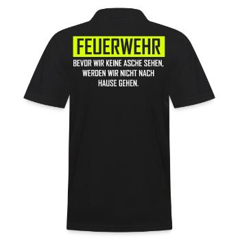 Volunteer firefighter ashes gift idea - Men's Polo Shirt - black - Back - Kai (181cm)