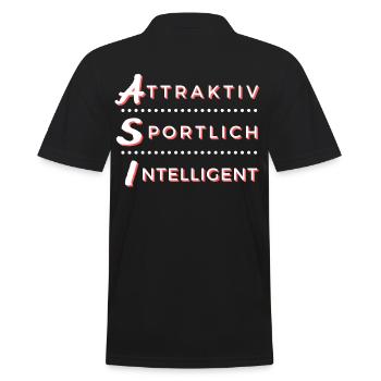 ASI - Attraktiv Sportlich Intelligent - Männer Poloshirt - Schwarz - Hinten - Kai (181cm)