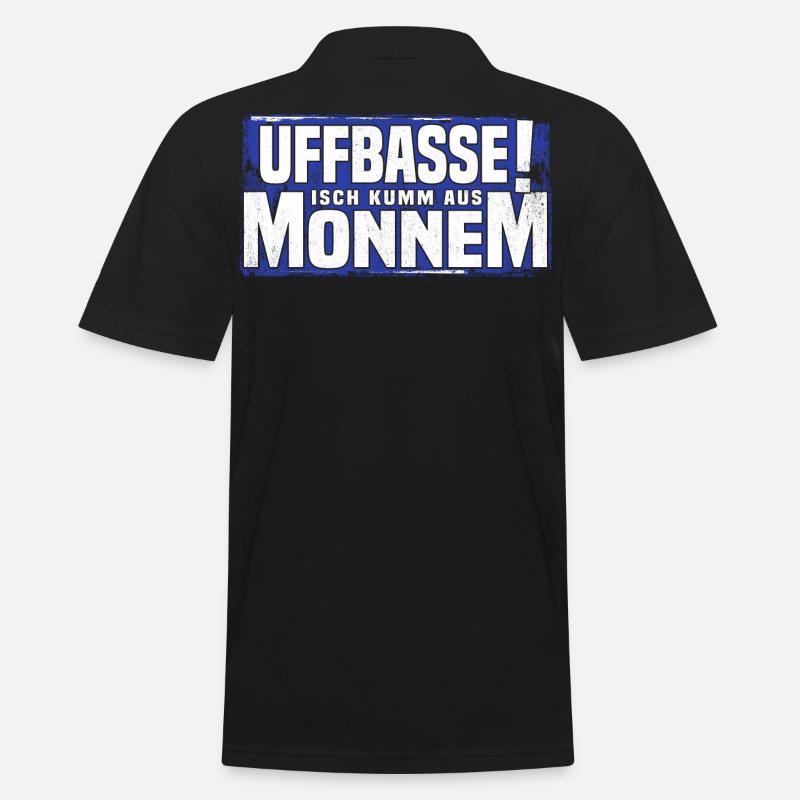 uffbasse isch kumm aus monnem - Männer Poloshirt - Schwarz