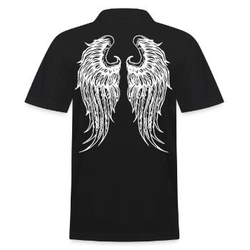 2reborn wings fluegel engel heaven himmel angel ch - Männer Poloshirt - Schwarz - Hinten - Kai (181cm)