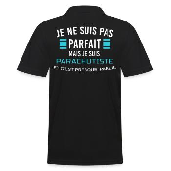 je ne suis pas parfait PARACHUTISTE - Polo Homme - noir - Dos - Kai (181cm)