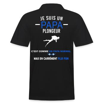 je suis un Papa et Plongeur Humour - Polo Homme - noir - Dos - Kai (181cm)