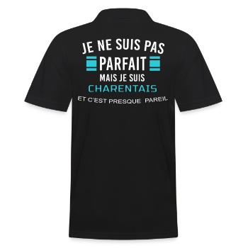 je ne suis pas parfait CHARENTAIS - Polo Homme - noir - Dos - Kai (181cm)