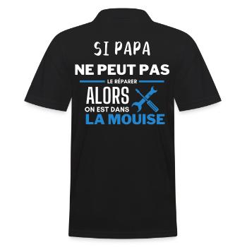 si papa ne peut pas le réparer cadeau - Polo Homme - noir - Dos - Kai (181cm)