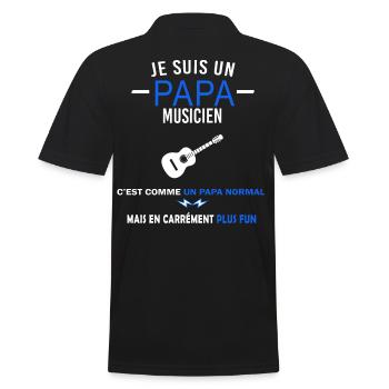je suis un Papa et musicien Humour - Polo Homme - noir - Dos - Kai (181cm)