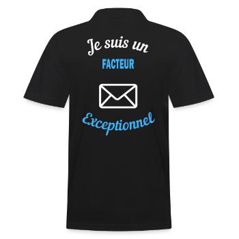 Je suis un Exceptionnel facteur - Polo Homme - noir - Dos - Kai (181cm)