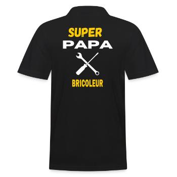 super papa BRICOLEUR citation - Polo Homme - noir - Dos - Kai (181cm)