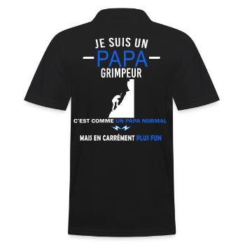 je suis un Papa et grimpeur Humour - Polo Homme - noir - Dos - Kai (181cm)